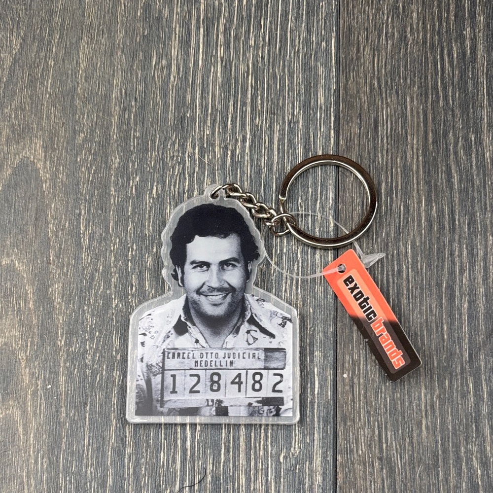 Black and White Pablo Escobar Mugshot Keychain